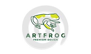 Lines art abstract green frog logo vector symbol icon design illustration
