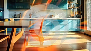 lines blurred hdr interior