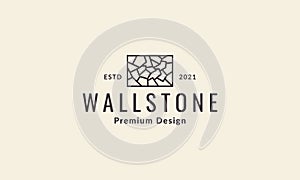 Lines brick stone home wall  logo vector symbol icon design illustration