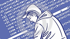 Lines of computer code, programming code, software development, tech code, vector design Generative AI