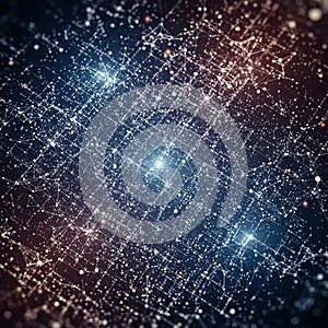 And lines on a dark blue background, resembling a neural network