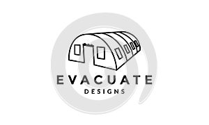 Lines evacuate tent logo vector icon illustration design photo