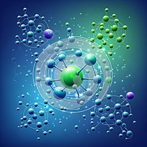 Lines, forming a complex, interconnected network reminiscent of atomic