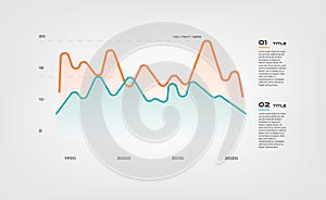 Lines gradient diagram elements color infographics. Some of chart, graph, parts, processes. Vector business template for
