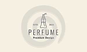 Lines hipster bottle perfume logo vector icon illustration design