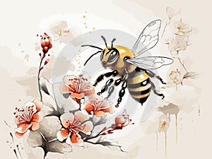 Lines of Life: SumiE Bee Exploration