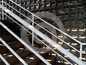 Lines, lights and shadows on generic walls and stairs