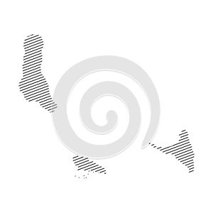 Lines map of Comoros isolated on white background