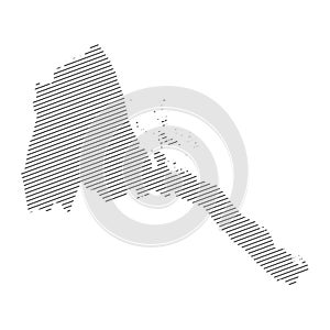 Lines map of Eritrea isolated on white background