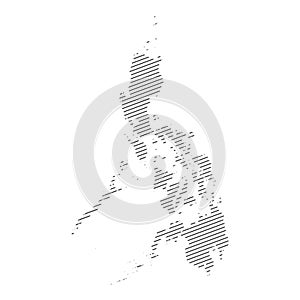 Lines map of Philipines isolated on white background