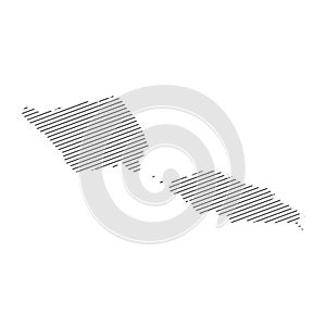 Lines map of Samoa isolated on white background