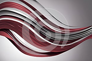 The lines in motion are steely, dark red. Dynamic curved stripes with smooth waves and curves