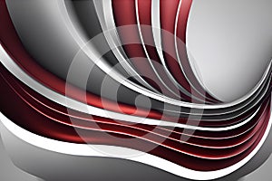 The lines in motion are steely, dark red. Dynamic curved stripes with smooth waves and curves