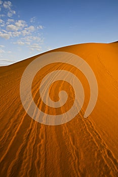 Lines on orange desert dune