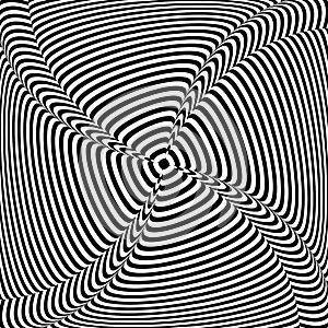 Lines pattern with 3D illusion effect. Abstract op art design