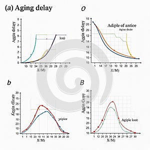 Lines and points in blue, red, and other colors, illustrating distinct