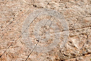 Lines in red sandstone rock