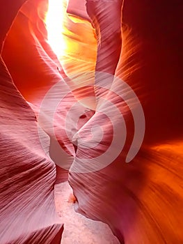 Lines in Slot Canyon make Womans Face in Profile