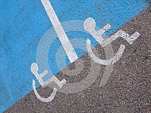 Lines and symbols for disabled persons photo