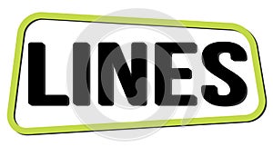 LINES text on green-black trapeze stamp sign