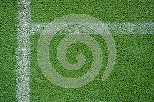 Lines on turf at sportsground