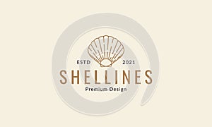 Lines vintage shell sea logo design vector icon symbol illustration