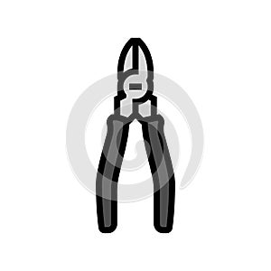linesman pliers color icon vector illustration