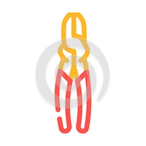 linesman pliers color icon vector illustration