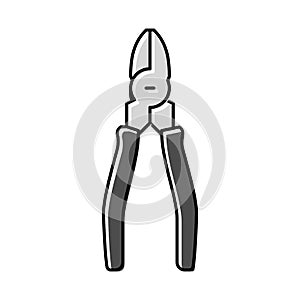 linesman pliers color icon vector illustration