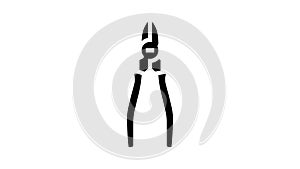 linesman pliers glyph icon animation