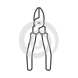 linesman pliers line icon vector illustration