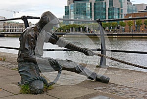 The Linesman Statue in the Dublin Docklands