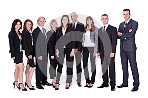 Lineup of business executives or partners