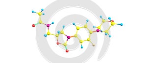 Linezolid antibiotic molecular structure isolated on white