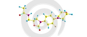 Linezolid antibiotic molecular structure isolated on white