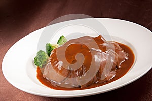 Ling Bai mushroom in Abalone Sauce