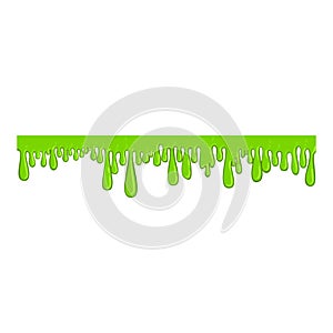 Ling green slime icon, sticky long line