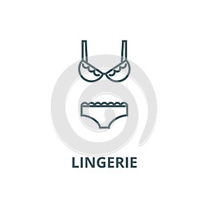 Lingerie,bra and pantie vector line icon, linear concept, outline sign, symbol