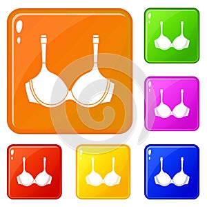 Lingerie icons set vector color