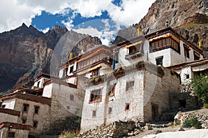 Lingshed gompa - buddhist monastery in Zanskar valley photo