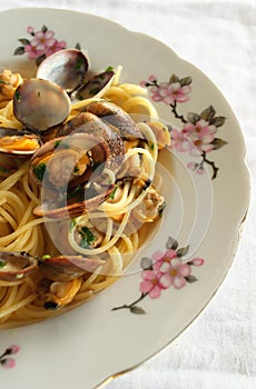 Linguini and clams