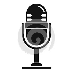 Linguist microphone icon, simple style