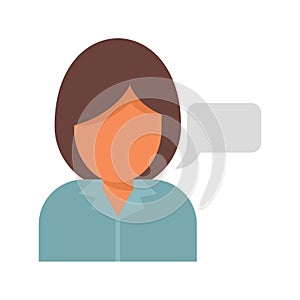 Linguist speech icon flat isolated vector