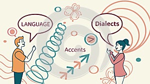Linguistic Diversity: Language, Dialects, and Accents, vector design Generative AI