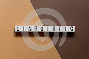 Linguistic - word concept on cubes photo