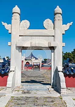 Lingxing Gate of the Circular Mound Altar in the complex the Temple of Heaven in Beijing, China