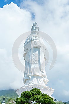 Linh Ung Pagoda temple or Lady big Buddha in Da Nang city. Landmark and popular for tourists attraction. Vietnam and Southeast