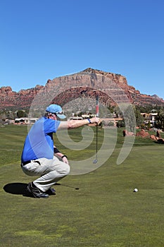 Lining up a Putt in Sedona