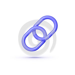 Link 3D icon on white background. Internet network concept. Internet technology. Vector illustration