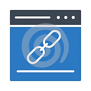 Link browser glyph color flat vector icon